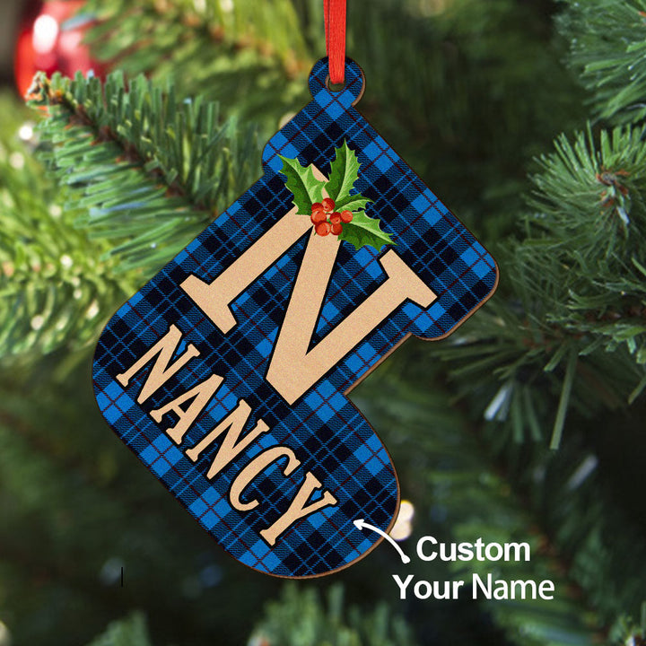 Personalized Christmas Initial Ornaments Custom Name Christmas Wood Ornament Decorations Gifts