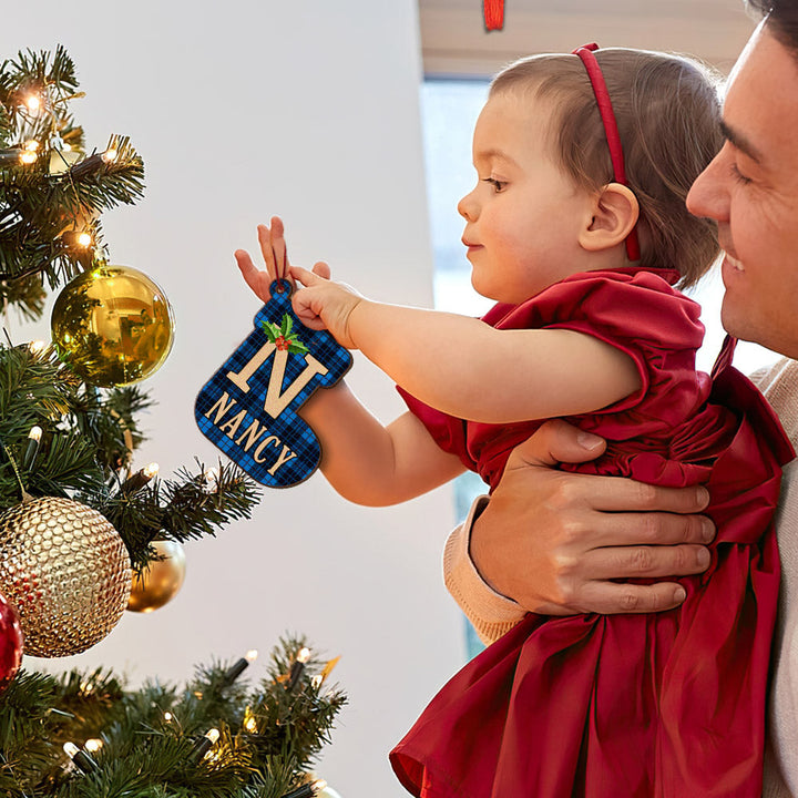 Personalized Christmas Initial Ornaments Custom Name Christmas Wood Ornament Decorations Gifts