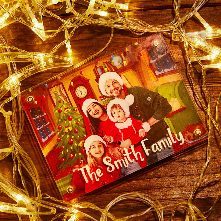 Custom Christmas Acrylic Ornaments Personalized Engraved Photo Magnetic Desktop Picture Ornaments