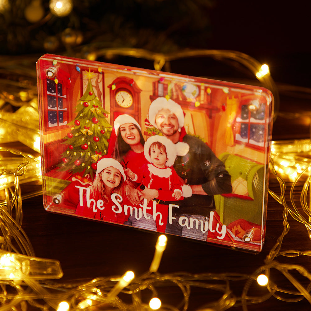 Custom Christmas Acrylic Ornaments Personalized Engraved Photo Magnetic Desktop Picture Ornaments