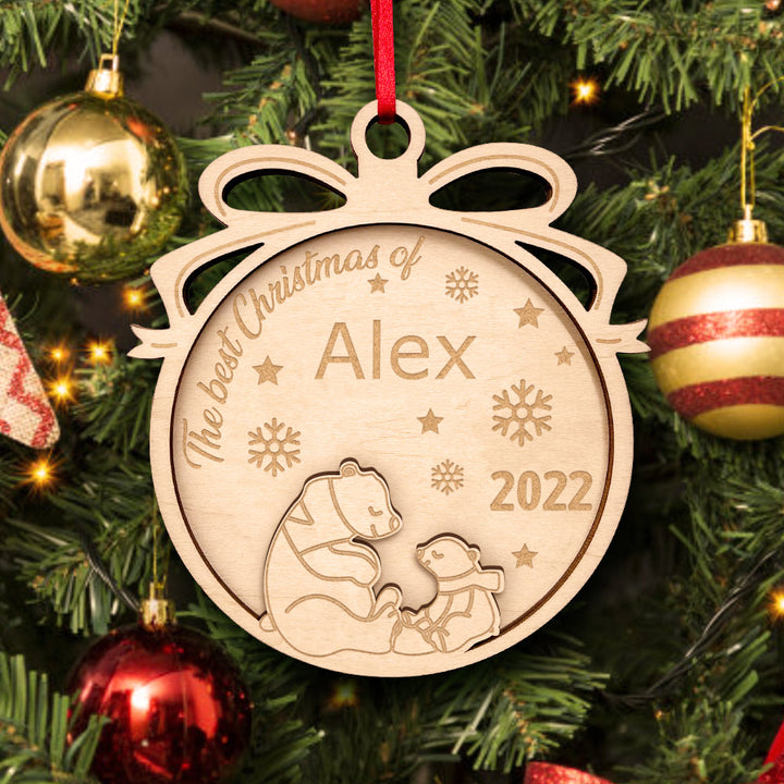 Personalized Wooden Cute Animals The Best Christmas Ornament Holiday Gift for Kids