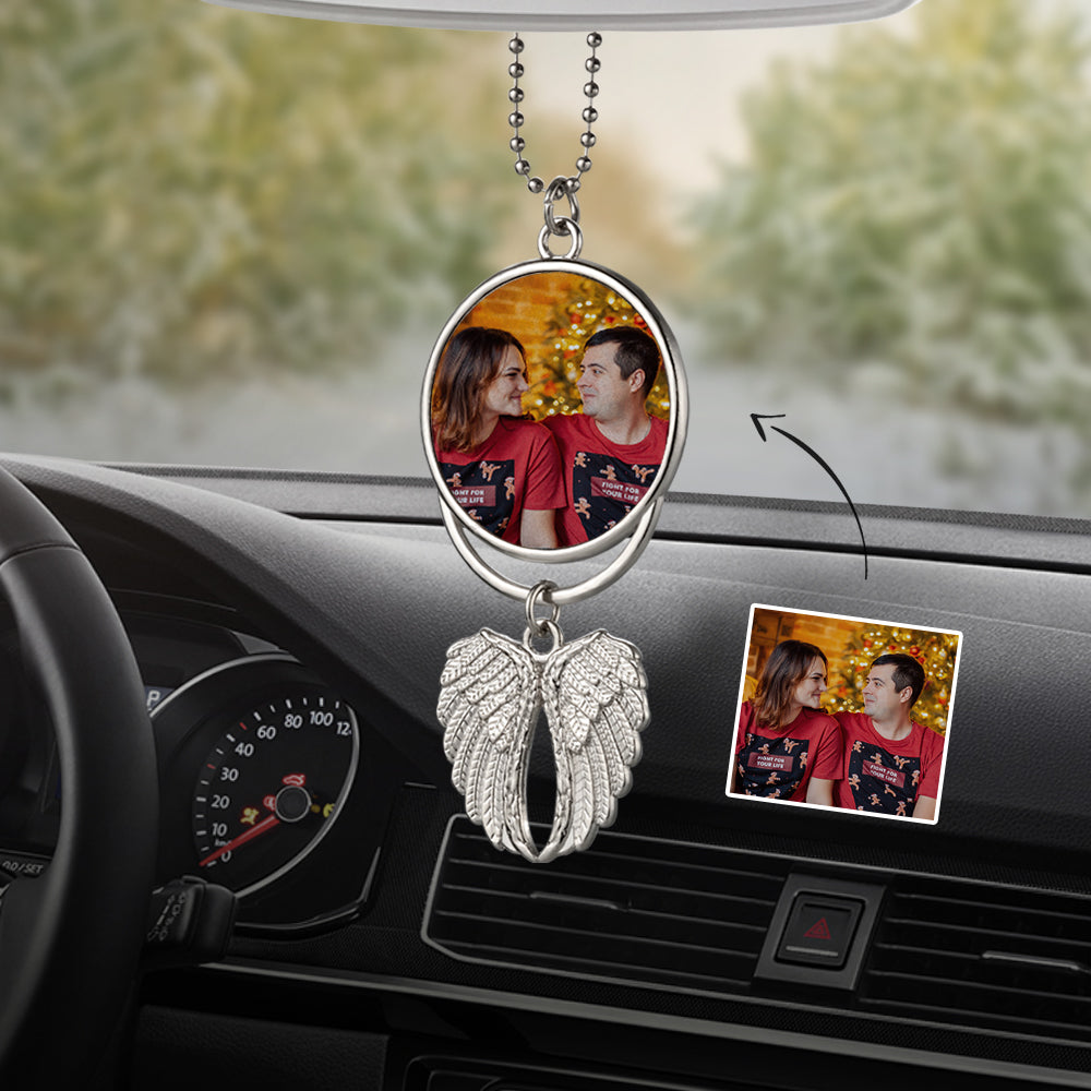 Personalized Photo Angel Wings Decoration Custom Photo Christmas Day Memorable Gifts
