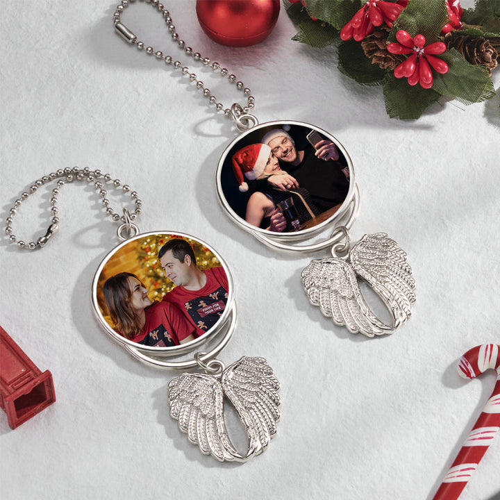 Personalized Photo Angel Wings Decoration Custom Photo Christmas Day Memorable Gifts