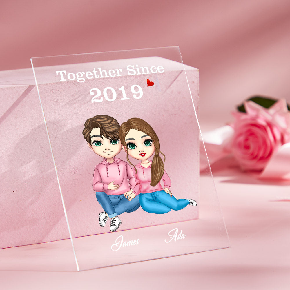 Cartoon Couple Gifts Valentine's Day/Anniversary Gifts, Personalized Card/Plaque/Night Light
