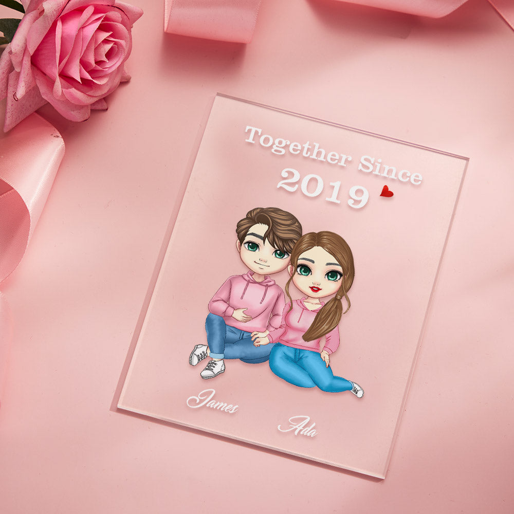 Cartoon Couple Gifts Valentine's Day/Anniversary Gifts, Personalized Card/Plaque/Night Light