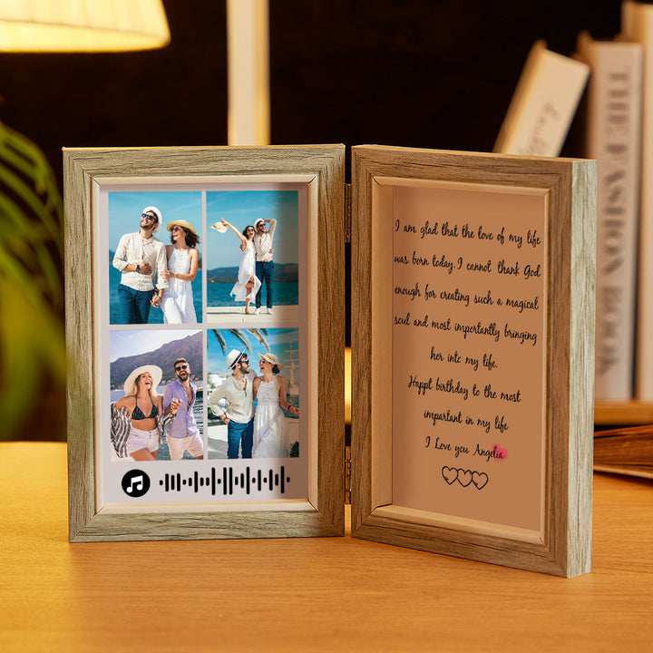Scannable Custom Photo Frame Custom Engraved Creative Wooden Gifts