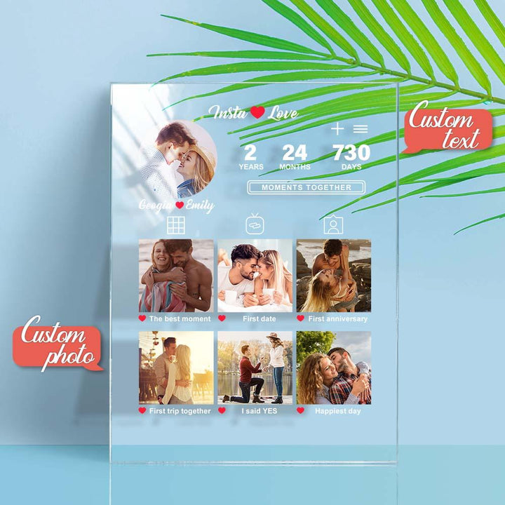 Anniversary Gift Custom Photo Plaque Memorable Moments Acrylic Plaque Gift for Him Her