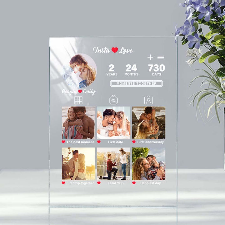 Anniversary Gift Custom Photo Plaque Memorable Moments Acrylic Plaque Gift for Him Her