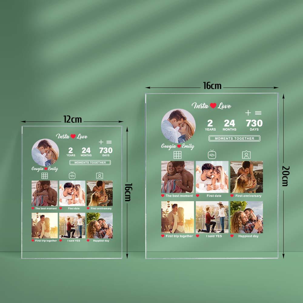 Anniversary Gift Custom Photo Plaque Memorable Moments Acrylic Plaque Gift for Him Her