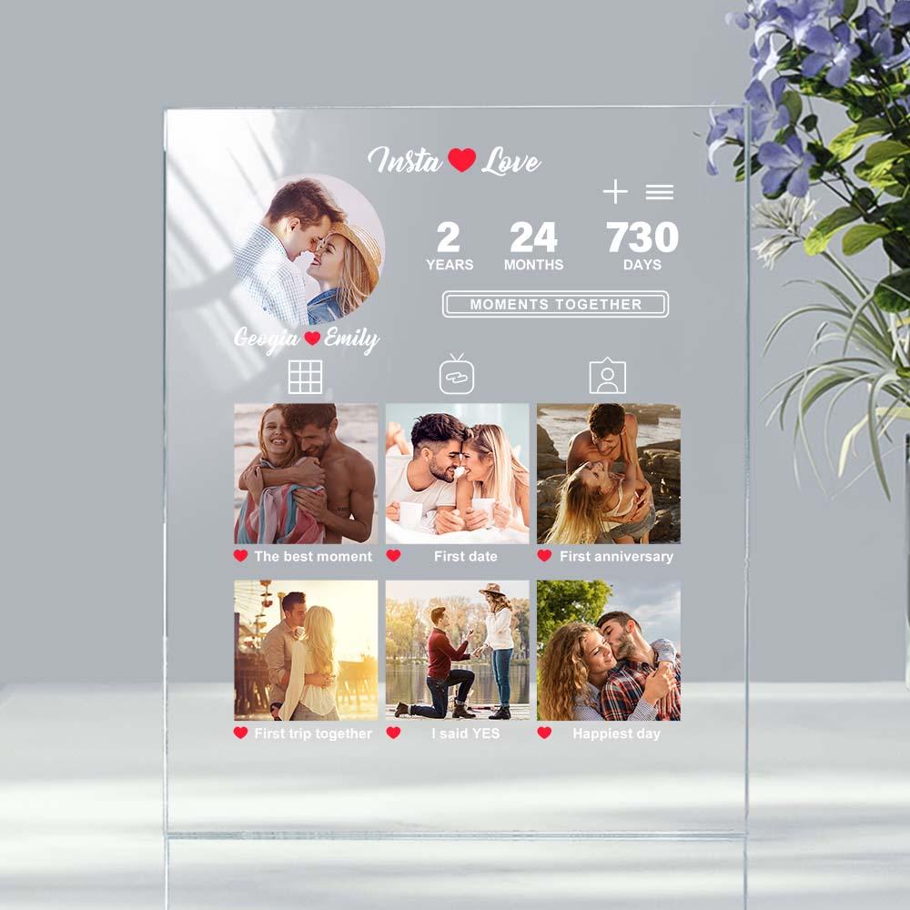 Anniversary Gift Custom Photo Plaque Memorable Moments Acrylic Plaque Gift for Him Her