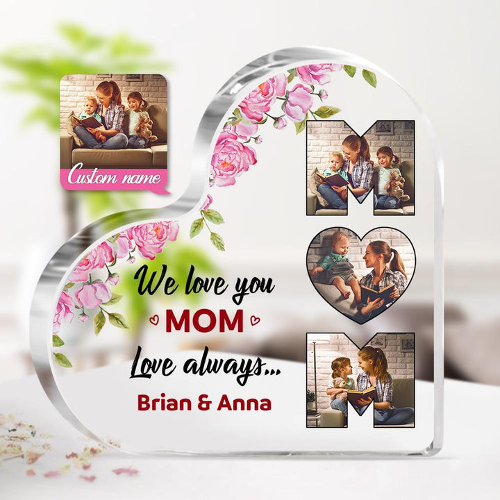 Custom Photo Acrylic Heart Flower Mother's Day Gift Personalized Acrylic Hearts for Mom