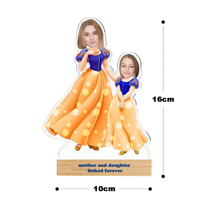 Personalized Face MiniMe Plaque Princess Mother and Daughter Desk Decor Gifts for Mom