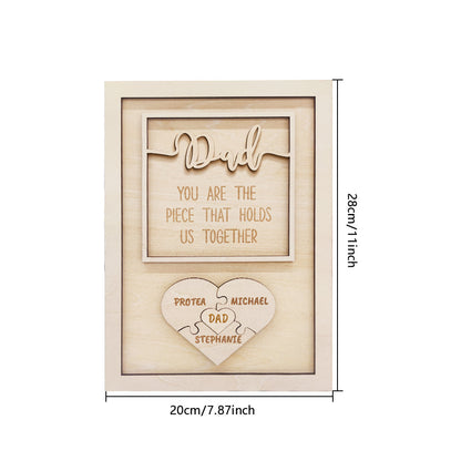 Personalized Puzzle Plaque Dad You Are the Piece That Holds Us Together Father's Day Gift