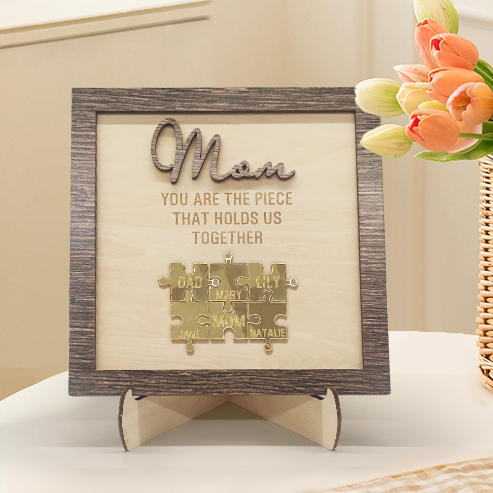 Personalised Mom Puzzle Plaque You Are the Piece That Holds Us Together Mother's Day Gift
