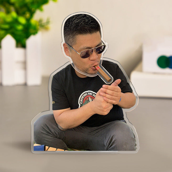 Custom Photo Automatic Shaking Head Ornament Personalized Car Dashboard Decoration Home Desktop Ornament