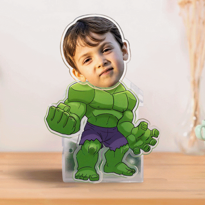 Custom Face Shaking Head Ornament Personalized Hulk Car Dashboard Decoration Home Desktop Ornament