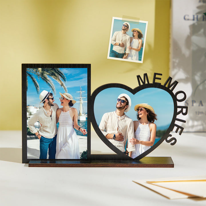 Memories Photo Frame Personalized Wood Decoration for Couples