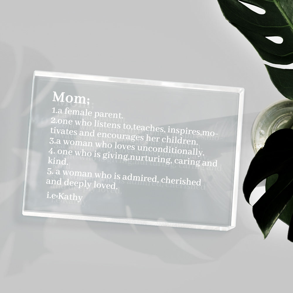Engraved 2D Crystal Personalized Defined Glass Block Gifts For Mom Friend Sister Classmate