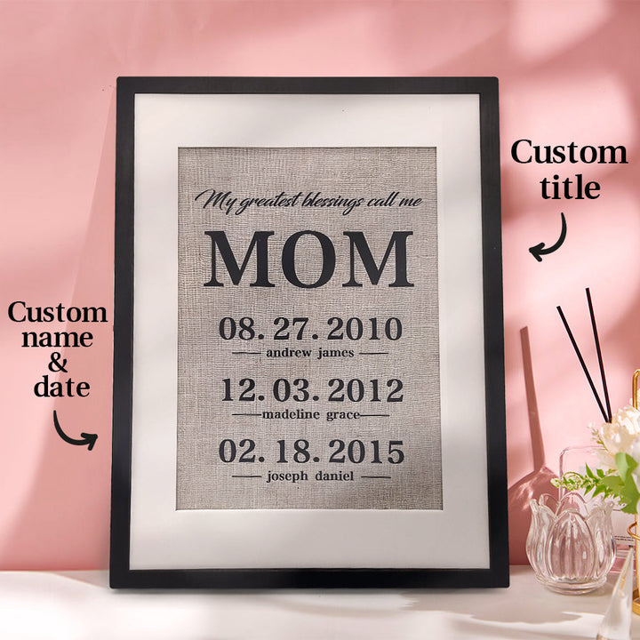 Personalized Father Gift My Greatest Blessings Call Me Dad Name Sign Gift for Father