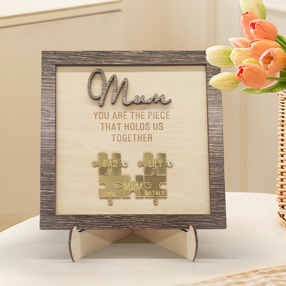 Personalised Mum Puzzle Plaque You Are the Piece That Holds Us Together Mother's Day Gift