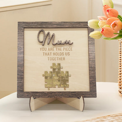 Personalised Mum Puzzle Plaque You Are the Piece That Holds Us Together Mother's Day Gift