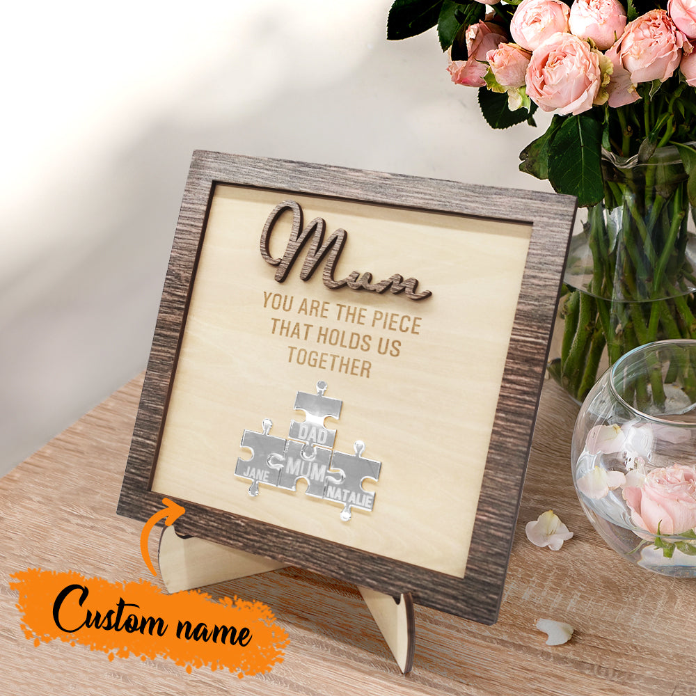 Personalised Mum Puzzle Plaque You Are the Piece That Holds Us Together Mother's Day Gift