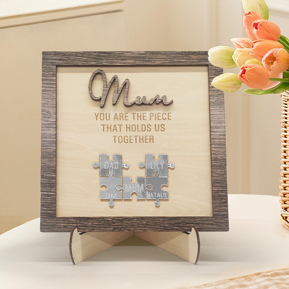 Personalised Mum Puzzle Plaque You Are the Piece That Holds Us Together Mother's Day Gift