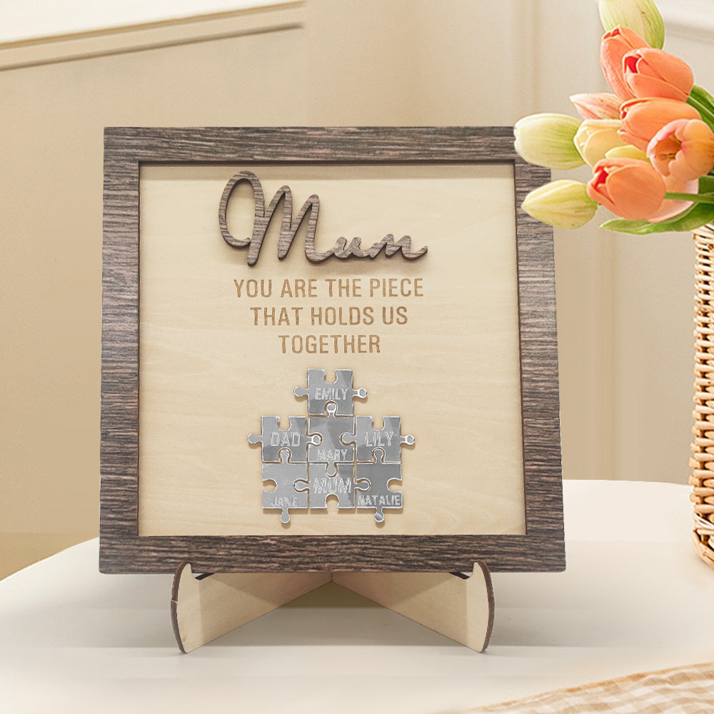 Personalised Mum Puzzle Plaque You Are the Piece That Holds Us Together Mother's Day Gift