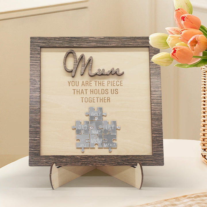 Personalised Mum Puzzle Plaque You Are the Piece That Holds Us Together Mother's Day Gift