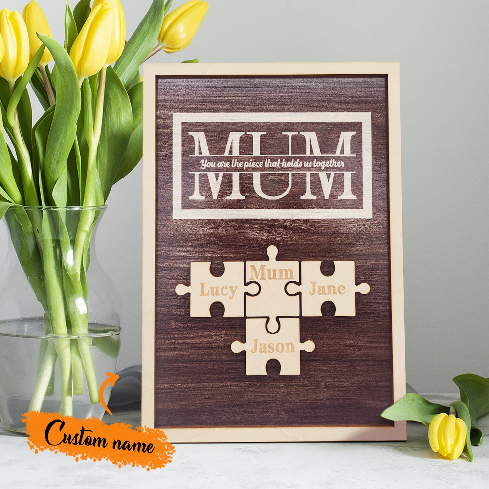 Personalised Mum Puzzle Plaque You Are the Piece That Holds Us Together Gifts for Mum