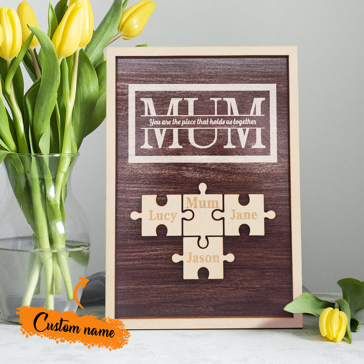 Personalised Mum Puzzle Plaque You Are the Piece That Holds Us Together Gifts for Mum