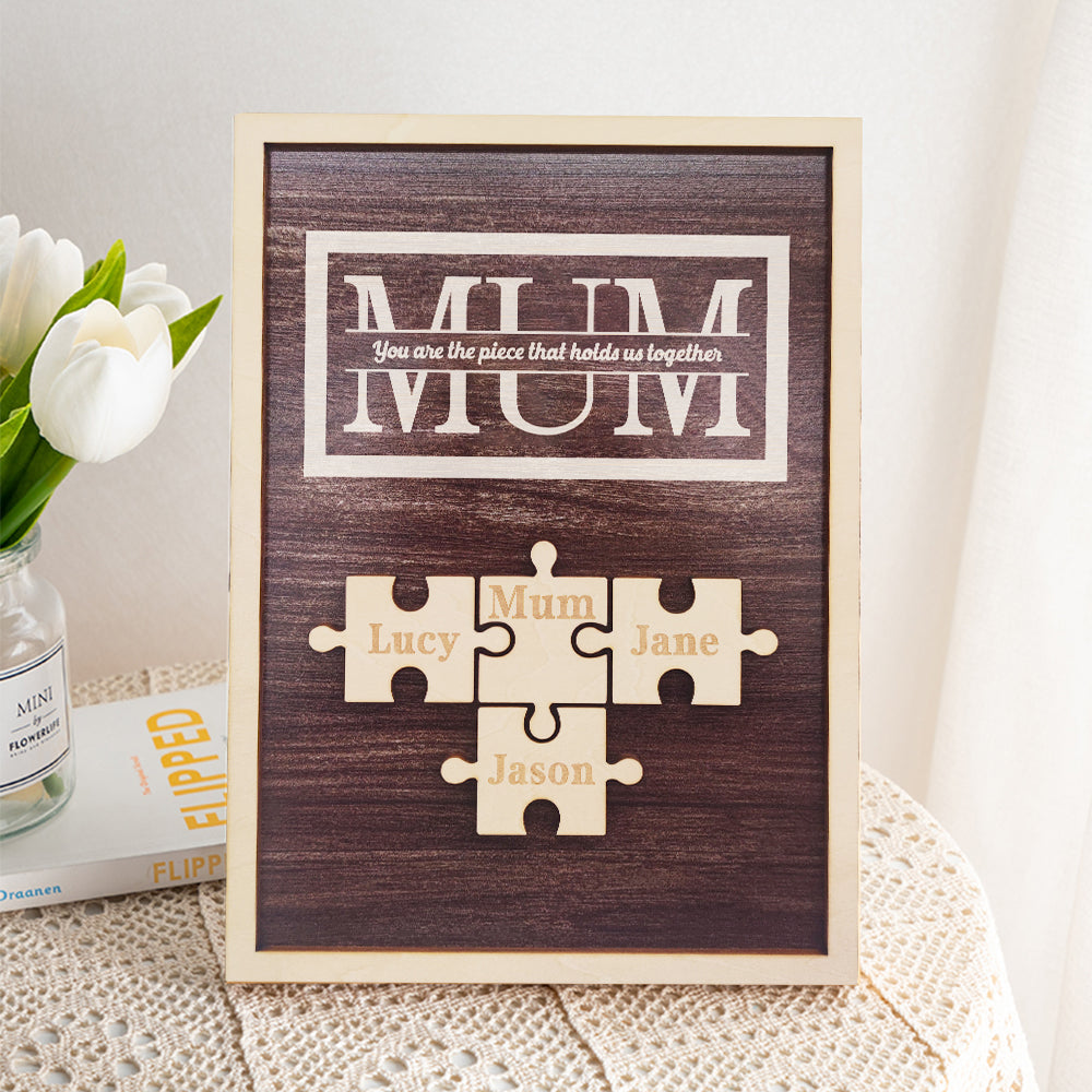 Personalised Mum Puzzle Plaque You Are the Piece That Holds Us Together Gifts for Mum