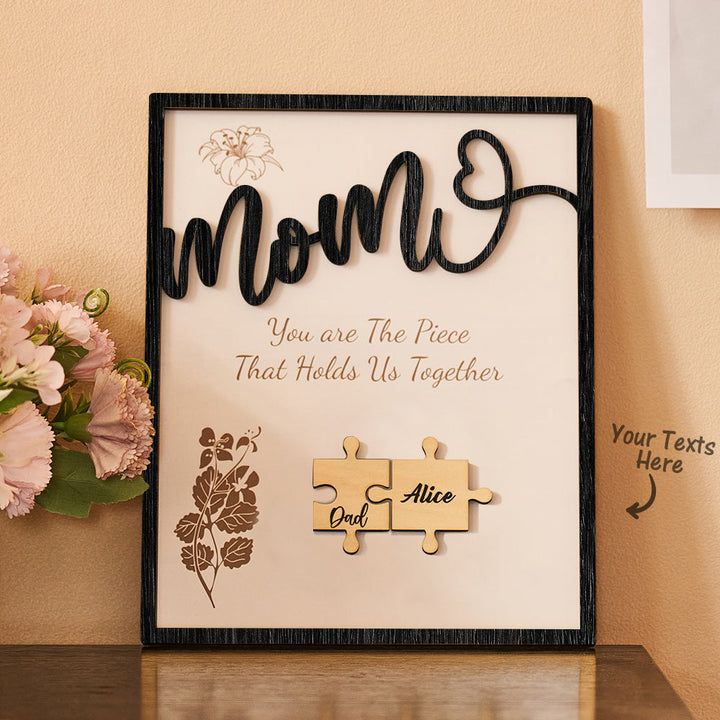 Custom Name Puzzle Ornament Wooden Gifts for Mother's Day