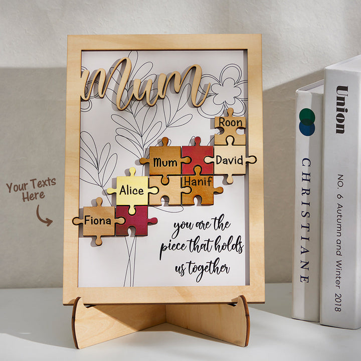 Custom Name Puzzle Ornament Creative Wooden Gifts for Mom