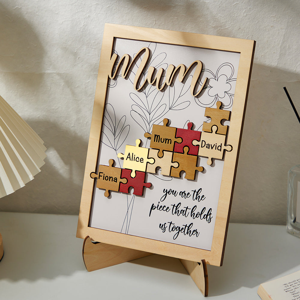 Custom Name Puzzle Ornament Creative Wooden Gifts for Mom