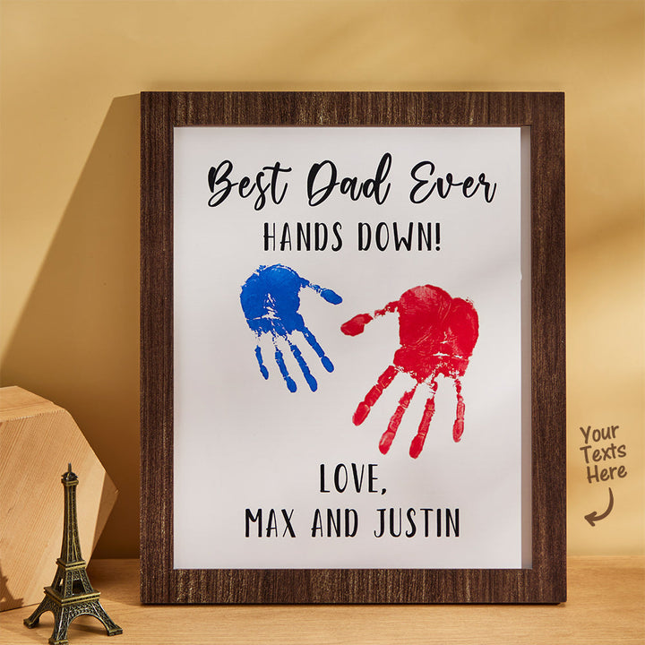 Custom Engraved Ornament Creative Handprint Best Dad Ever Father's Day Gifts