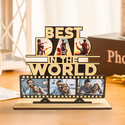 Custom Photo Ornament Personalized The Best Dad Wooden Plaque