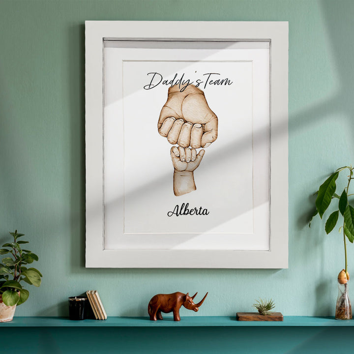 Personalized Fist Bump Frame Custom Father's Day Picture Frame Gift for Daddy