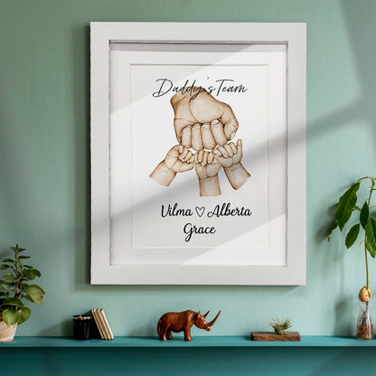 Personalized Fist Bump Frame Custom Father's Day Picture Frame Gift for Daddy