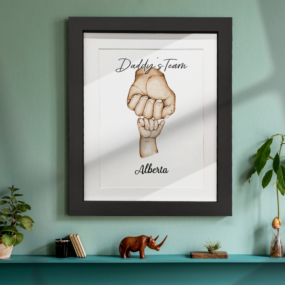 Personalized Fist Bump Frame Custom Father's Day Picture Frame Gift for Daddy