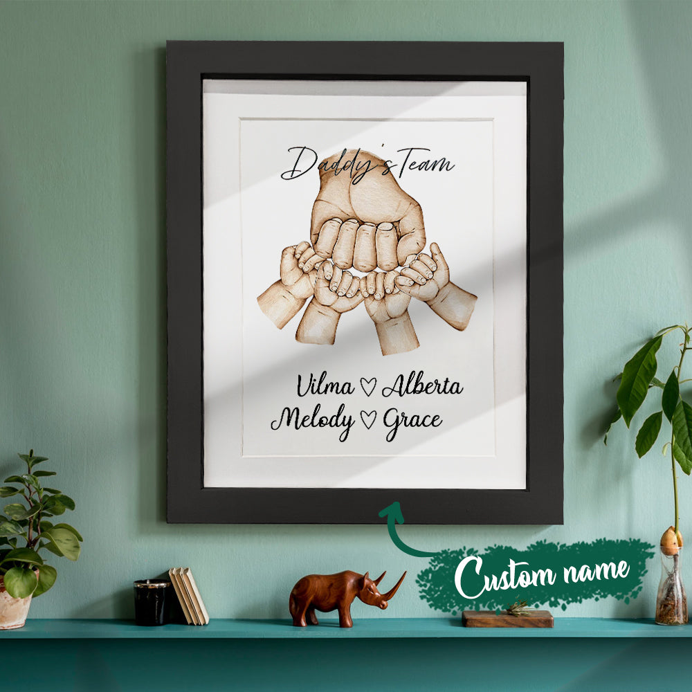 Personalized Fist Bump Frame Custom Father's Day Picture Frame Gift for Daddy
