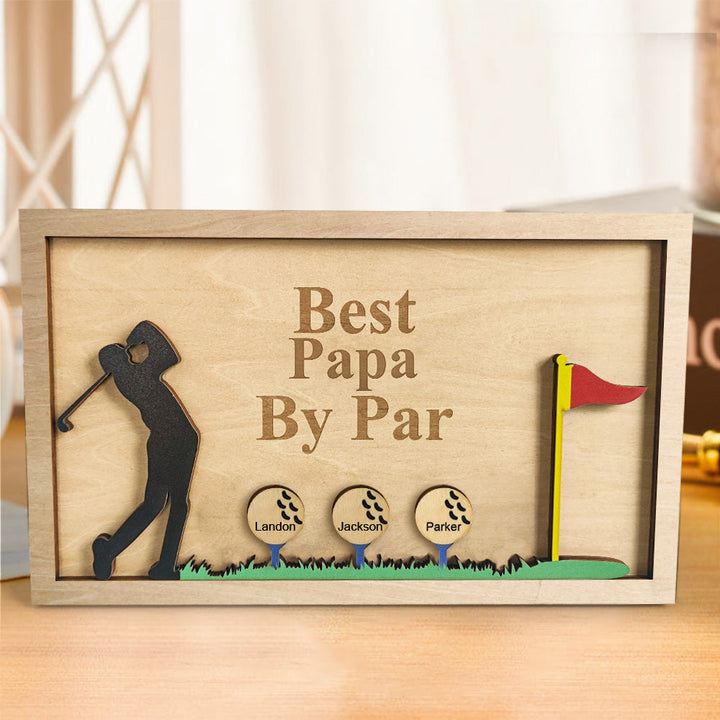Personalized Father's Day Wooden Golf Sign Engraved Name Plaque Gift for Dad Grandpa