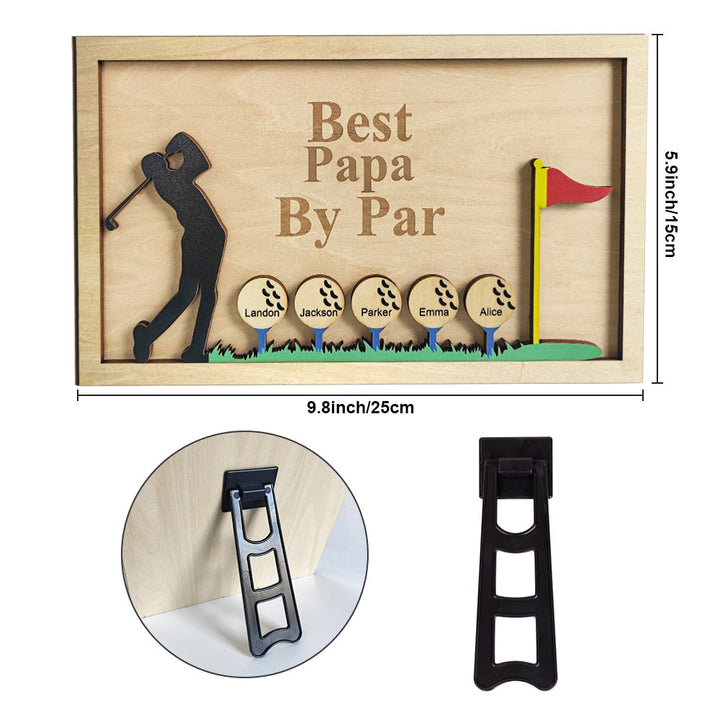 Personalized Father's Day Wooden Golf Sign Engraved Name Plaque Gift for Dad Grandpa
