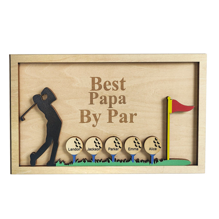 Personalized Father's Day Wooden Golf Sign Engraved Name Plaque Gift for Dad Grandpa