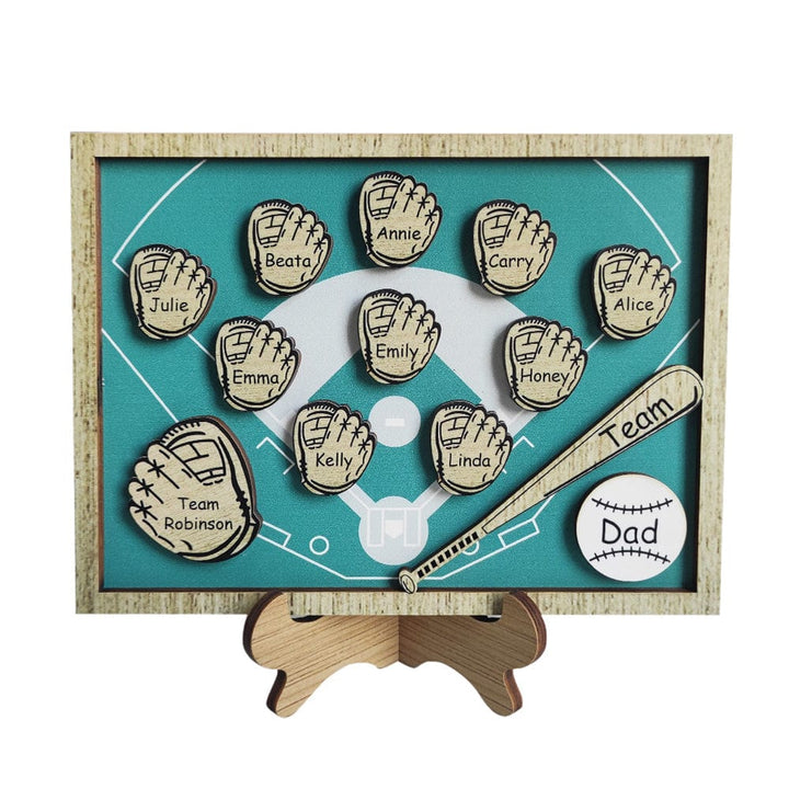 Personalized Wooden Family Name Sign Plaque Baseball Sign Father's Day Gift for Dad Grandpa