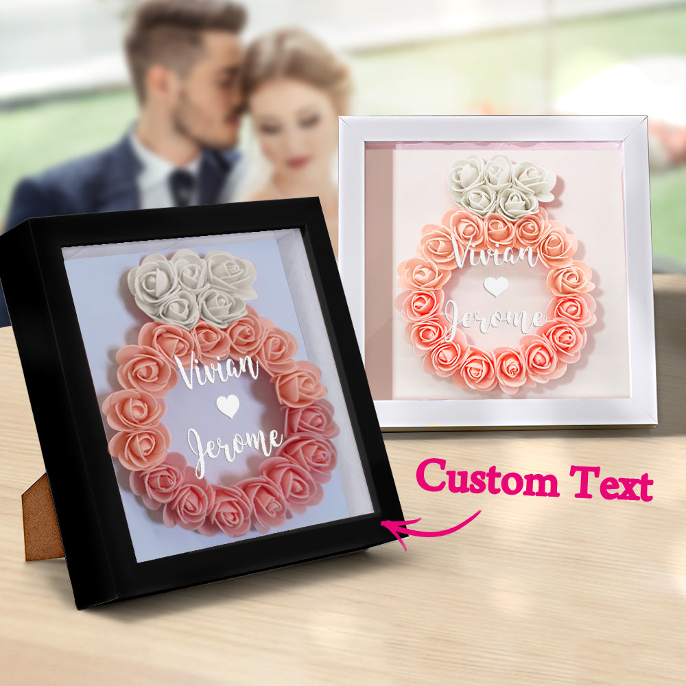 Custom Flower Shadow Box Personalized Wedding Ring Flower Shadowbox Frame Gift