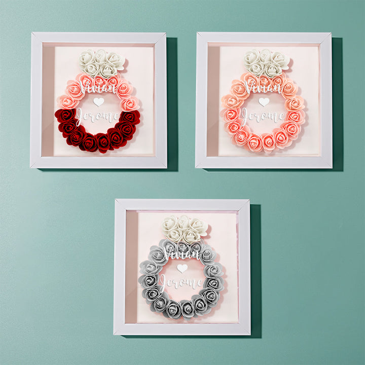 Custom Flower Shadow Box Personalized Wedding Ring Flower Shadowbox Frame Gift