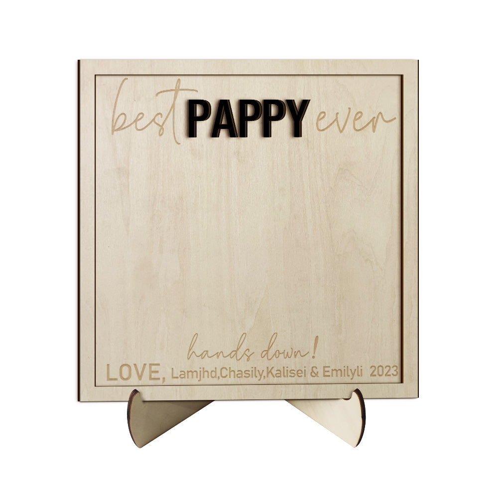 Custom Wooden Handprint Sign Personalized Father's Day DIY Hands Down Plaque Gifts