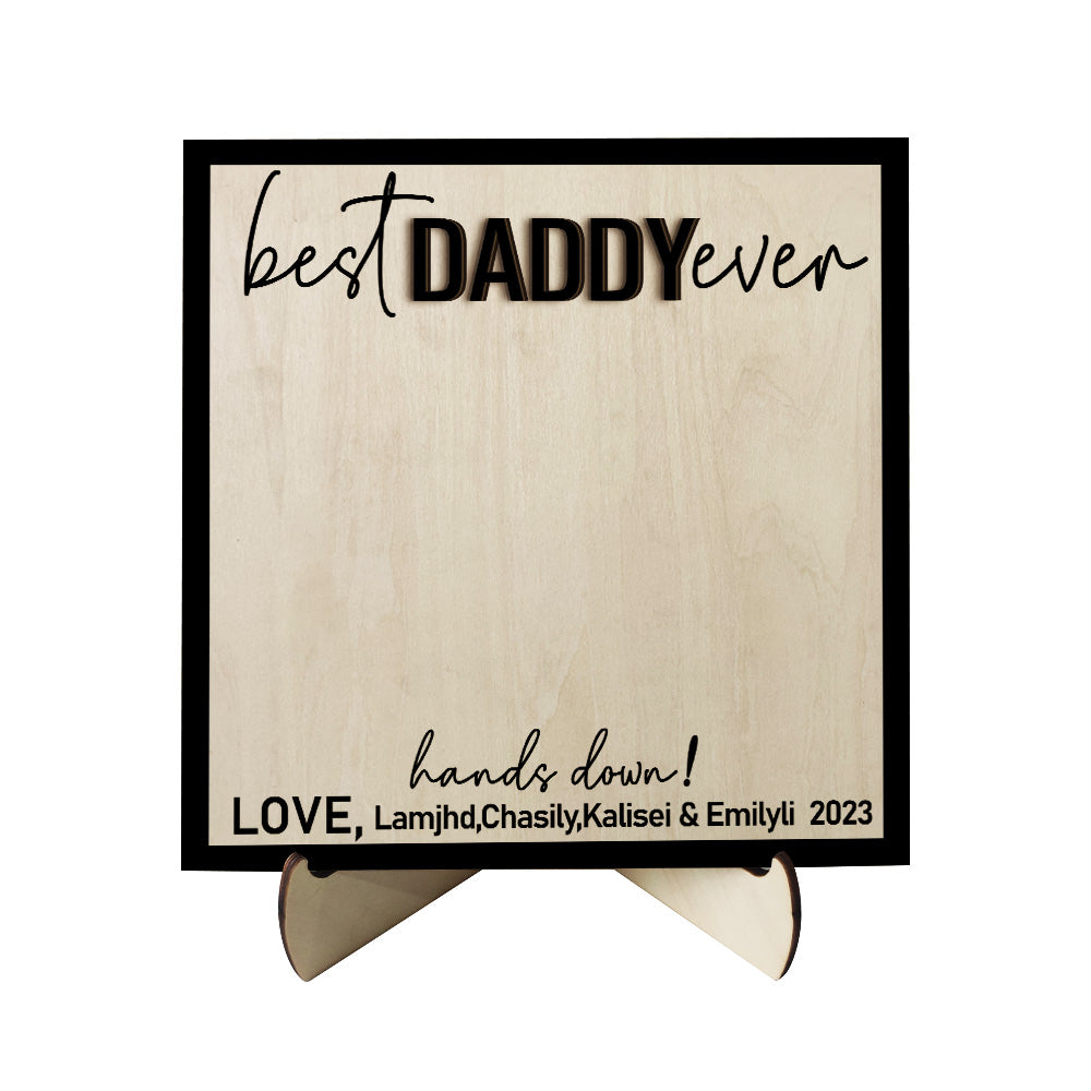 Custom Wooden Handprint Sign Personalized Father's Day DIY Hands Down Plaque Gifts