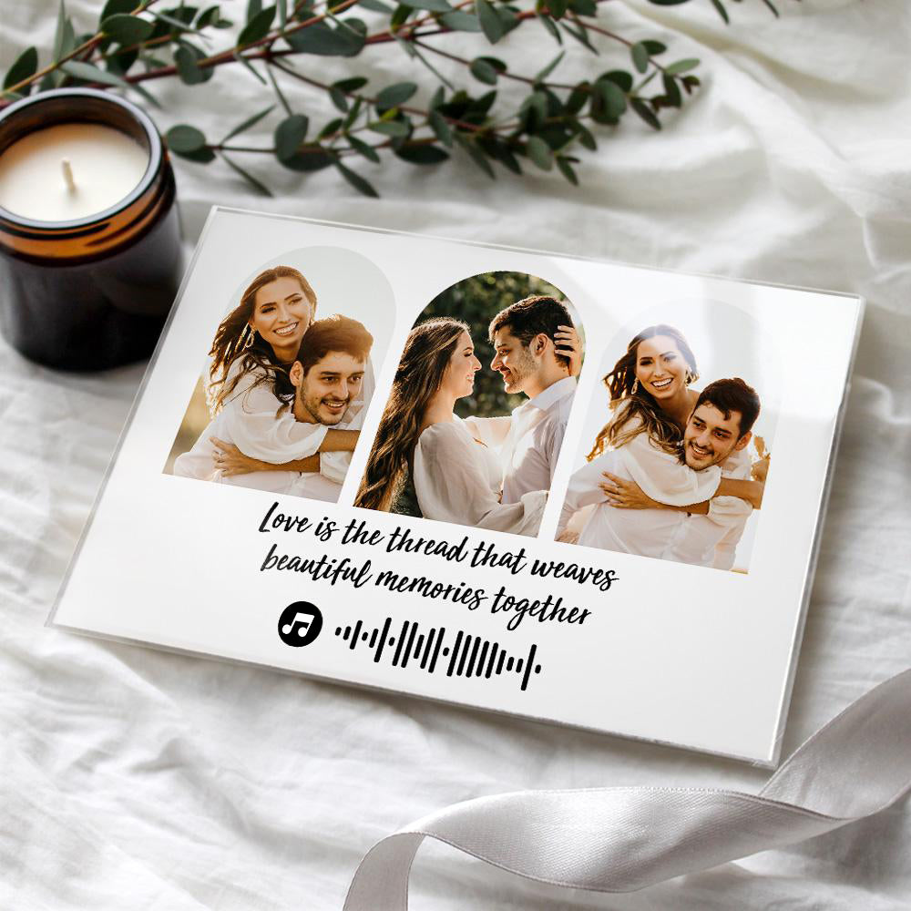 Custom Plaque Custom Three Photo Frame Anniversary Gift